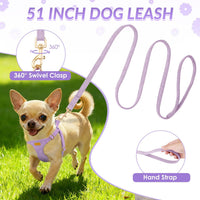 SlowTon No Pull Dog Harness with Leash for Small Medium Dogs - Small(11-17.5lb) / Solid Purple - image 4