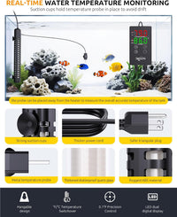 SEAOURA 500W Aquarium Heater for Fish Turtle 70-80 Gal Thermostat - 100-180 Gallon Tank - image 3