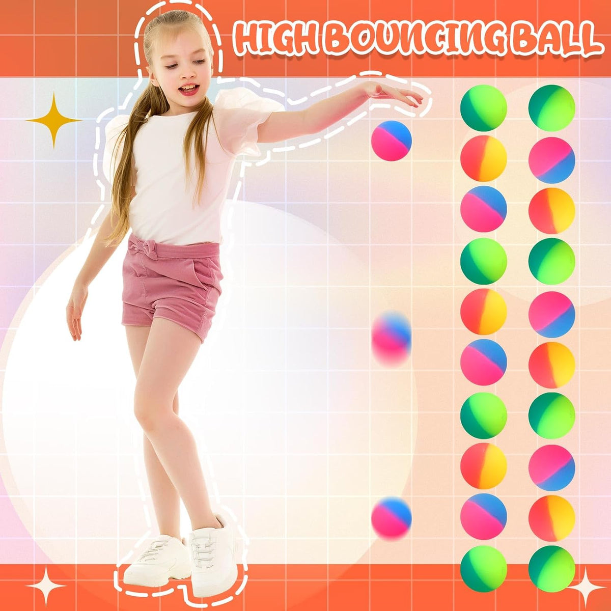 Jenaai 50 pack 45 mm two-color rubber bouncy balls - view 27