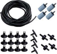 AQUANEAT 25 ft black aquarium airline tubing kit with air stones