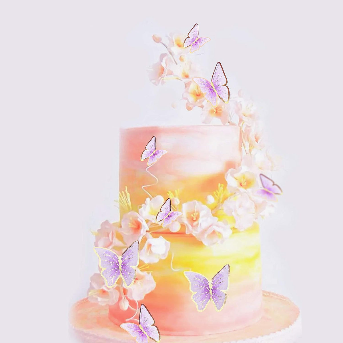 30Pcs 2D Waterproof Swallowtail Butterfly Cake Topper Transparent - Not Edible / Purplegold-new - image 4