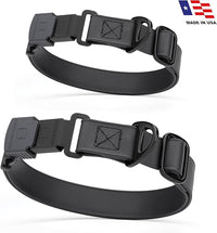 Dogline Biothane Waterproof Dog Collar with Herm Sprenger Stainless Steel Quick Release Buckle – Heavy Duty Tactical Durable Collar for Dogs – Comfortable and Safe Pet Collar, W 3/4" L 12-19", Black