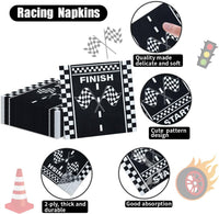 PIXHOTUL 100 pack red and white striped carnival paper napkins - view 27