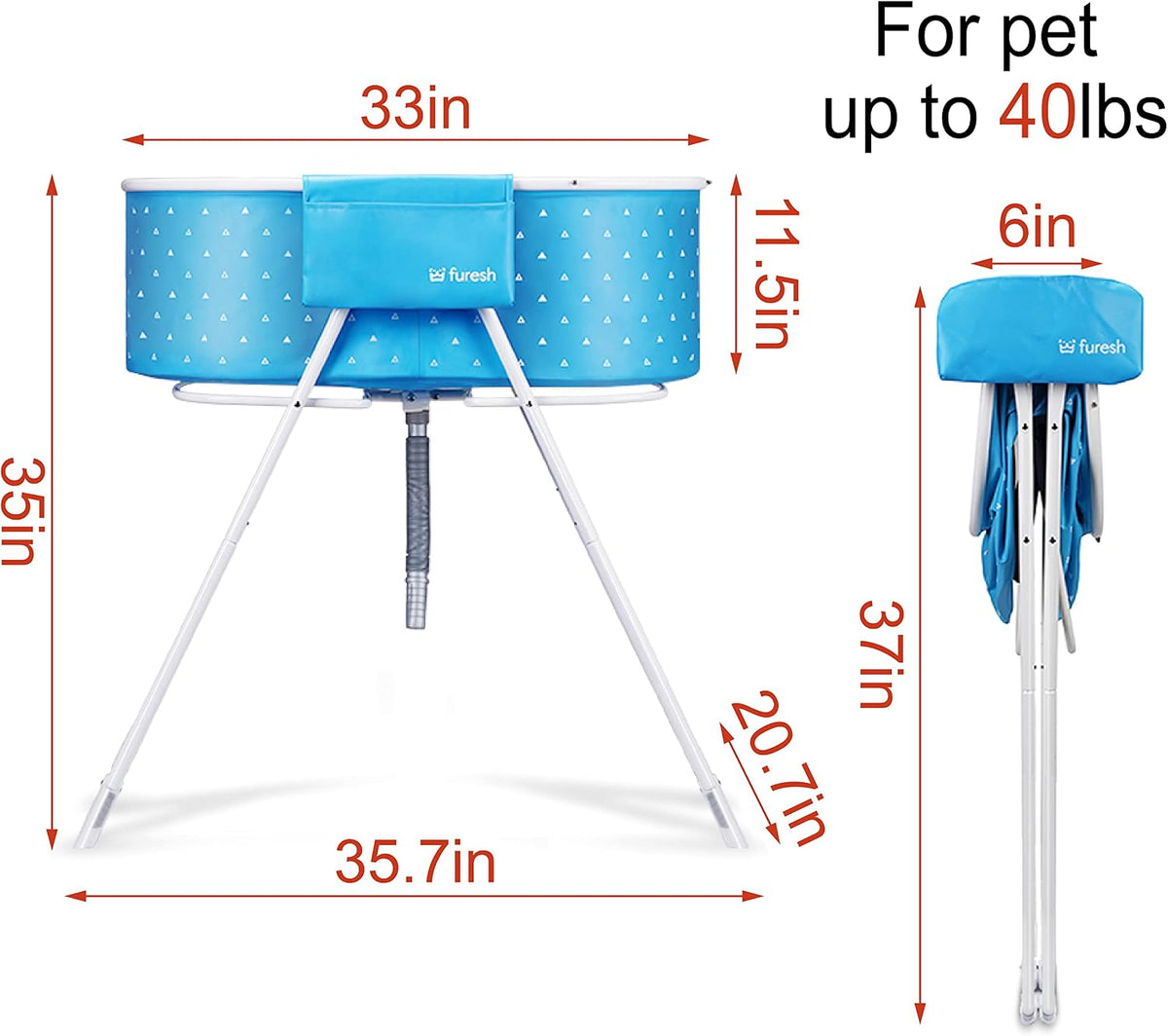 Portable Foldable Dog Bathtub for Small & Medium Dogs – Essentials for Dogs - Blue - image 3