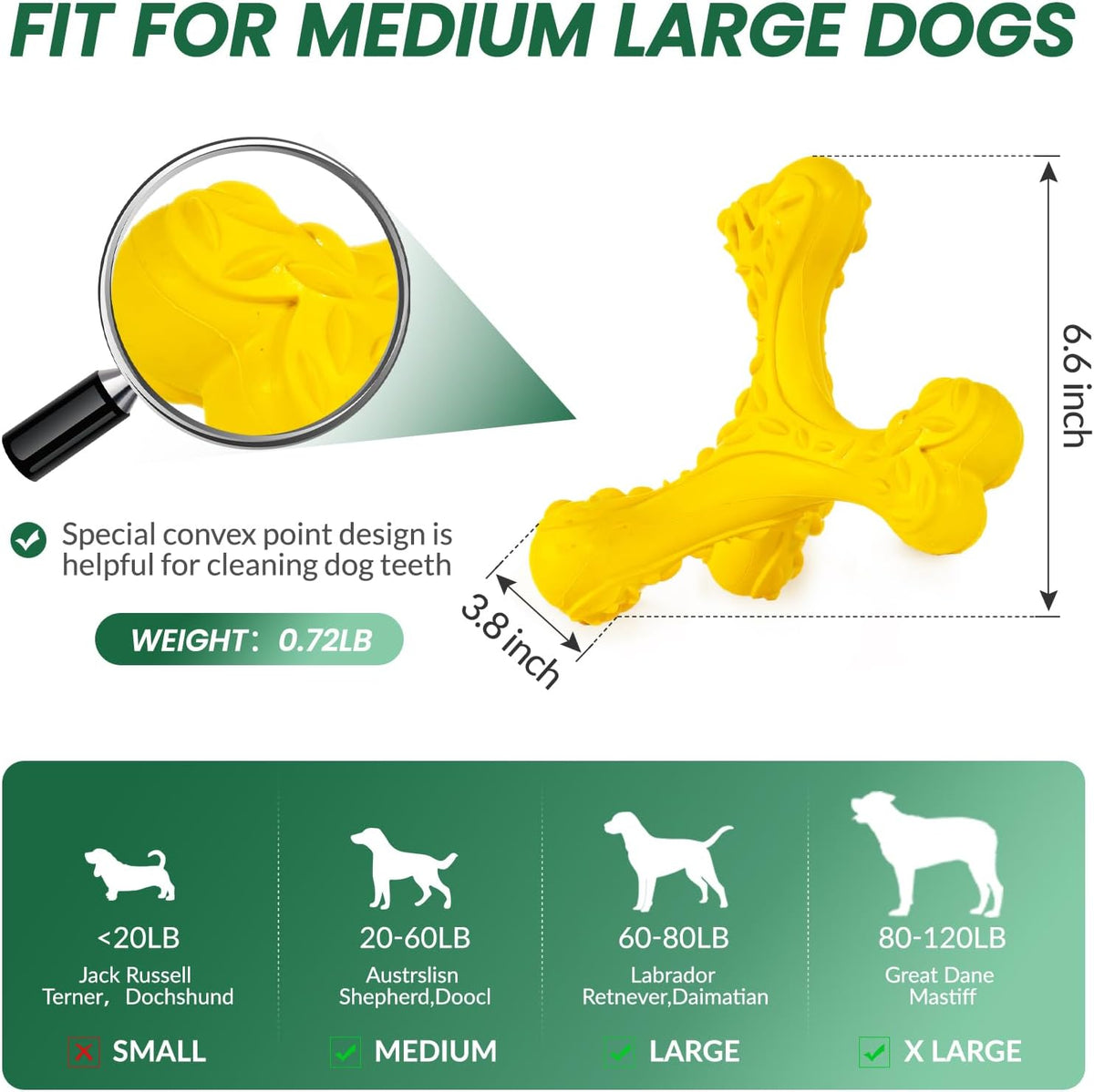 Dog Chew Toys for Aggressive Chewers Large Breed - Yellow - image 2