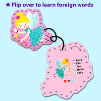 KRAFUN Princess, Unicorn & Mermaid Lacing Cards Age 3+ - Girly - Large - image 4