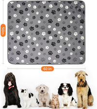 Waterproof Dog Blankets for Large Dogs 50"x60" Dark Grey – Essentials for Dogs - Dark Grey-paws / 50"x60" - image 2