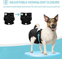 Avont 3 Pack Reusable Dog Diapers - Pure Color - 3 Black / XL - image 2