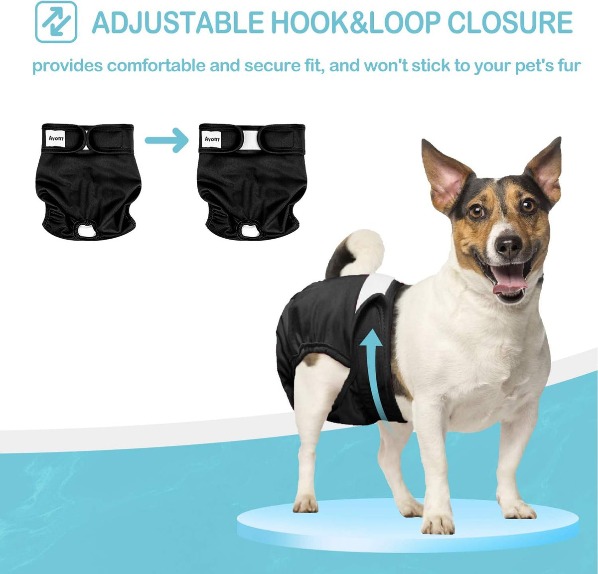 Avont 3 Pack Reusable Dog Diapers - Pure Color - 3 Black / XL - image 2