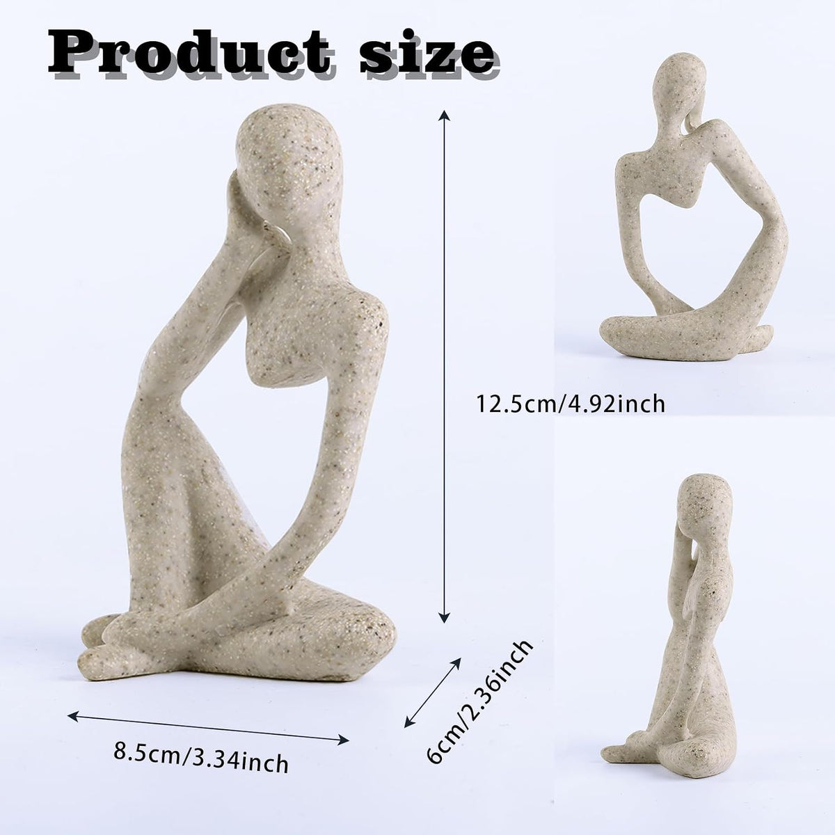 Minimalist Thinker Statue, Fish Tank Decor - Left Thinking - image 3