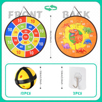 Redllo 58 piece carnival games set with dart board, numbered tin cans, cones and bean bags - view 4