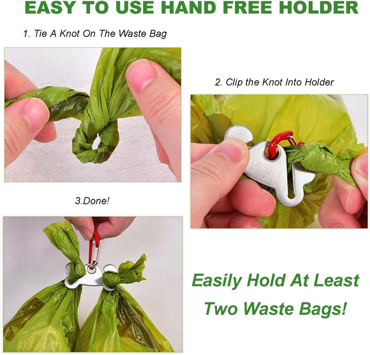 Dog Poop Bag Holder Leash Dogs Waste Bag Clip Dispenser Plastic - 2 Count (Pack of 1) / Red - image 2