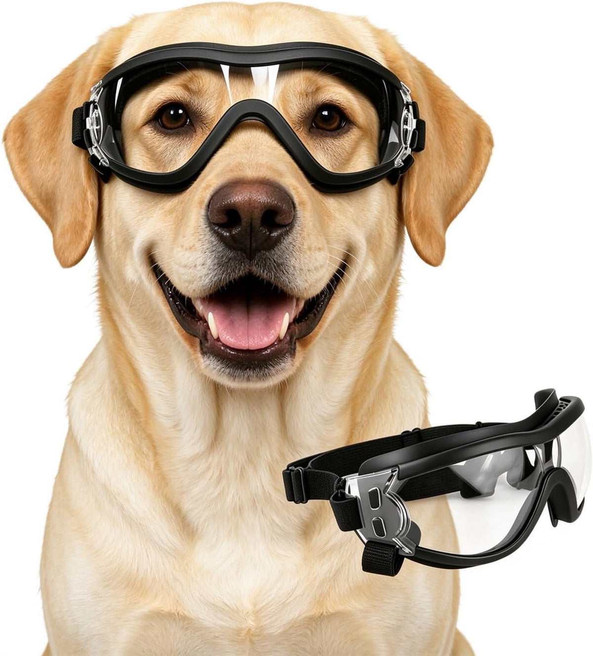 Dog Goggles for Large Breeds, Anti-UV Large Dog Sunglasses - Clear