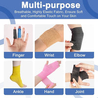 LDIWEE 24 Pack 2 Inch Self Adhesive Bandage Wrap - 5 Yard Black Cohesive Vet Wrap & Athletic Tape Grip Tape for Ankle Sprains, First Aid Medical, Sports Injuries