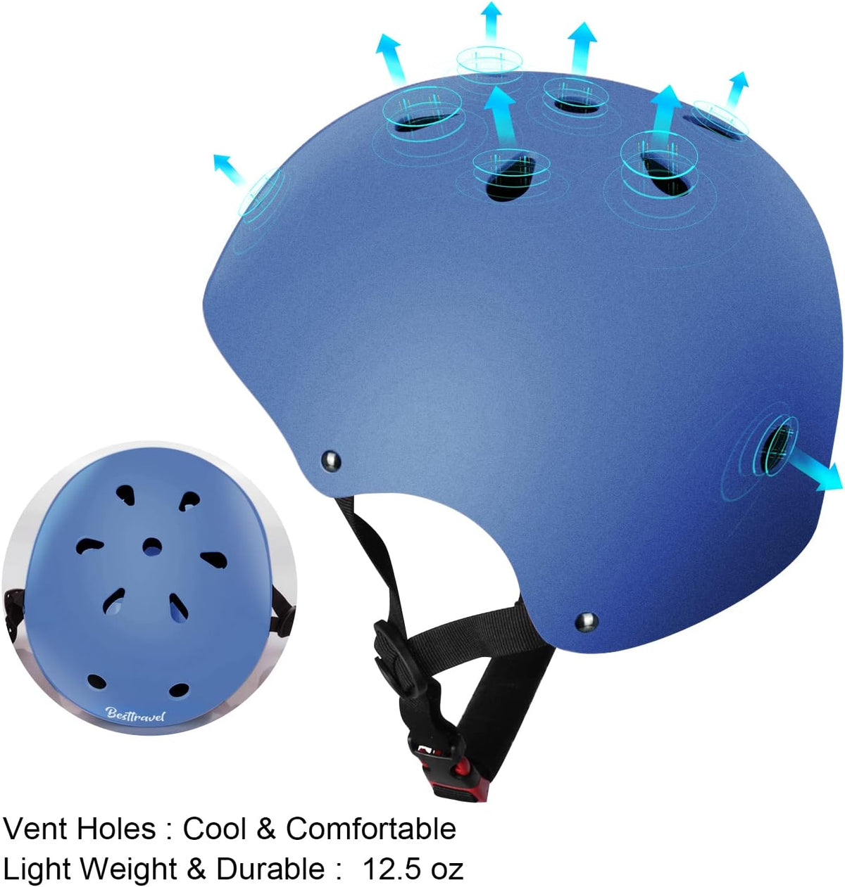 Besttravel Kids Helmet, Toddler Adjustable Kids Ages 3-8 Years Old Boys Girls Multi-Sports Safety - Blue - image 4