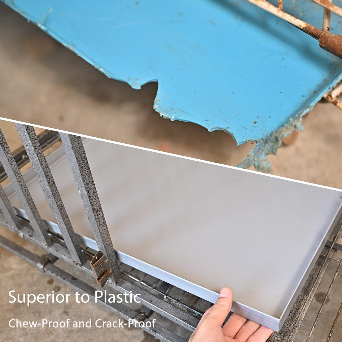 47x29.13x1 Replacement Tray for Dog Crate, Galvanized - Galvanized with coating / 47.0"L x 29.1"W x 1.0"H - image 3