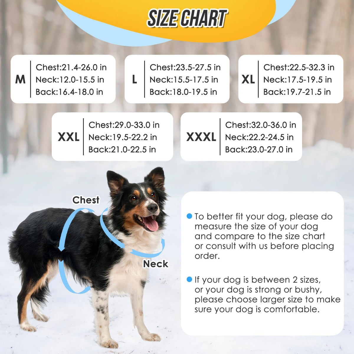 SlowTon Dog Winter Coat, 3 Layers Thick Warm Fleece Lining Dog Jacket – Essentials for Dogs - XXX-Large / Blue - image 3