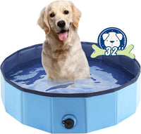 Foldable Dog Pool, Portable Pet Bath Tub and Kiddie Swimming Pool – Essentials for Dogs - 32"-S / Blue