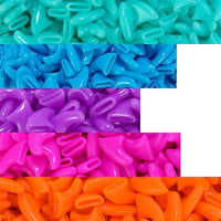 zetpo 100 pcs Cat Nail Caps | Cat Claw Covers | with Adhesives and Applicators (M, Turquoise, Sky Blue, Purple, Rose, Orange Peel)