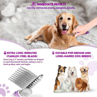GENPEPADO Dematting Undercoat Rake Comb for Dogs & Cats with Long - image 4