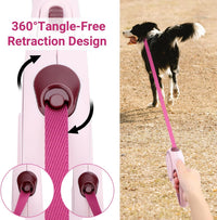Segarty 26ft Dog Leash Retractable - Pink Wine / 16ft(up to 44 lbs) - image 4