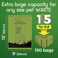 ATIFBOP Biodegradable Dog Poop Bags Rolls 360 Count Scented - 150 Count (Pack of 1) / Lemon Scent - image 2