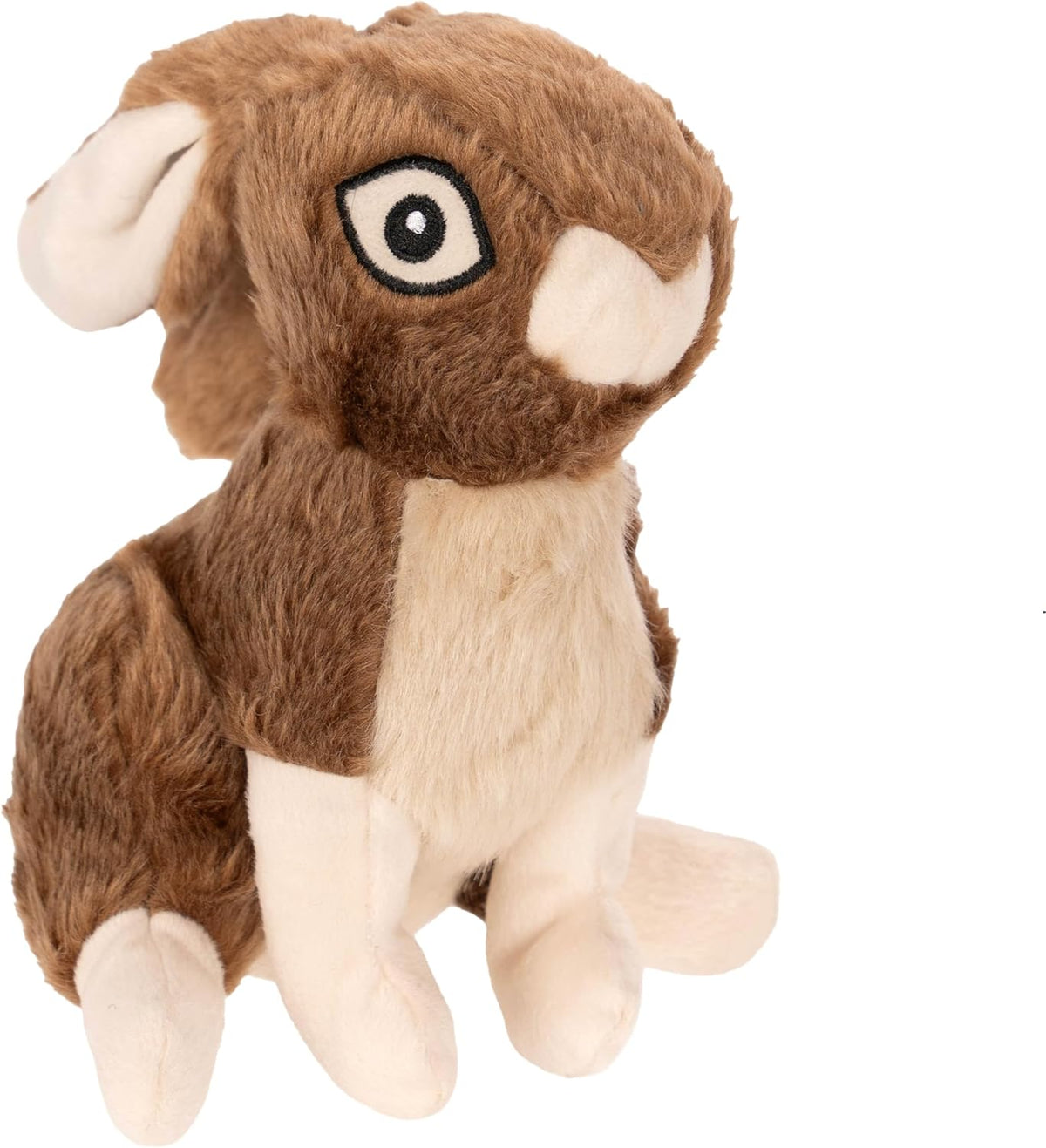 goDog Amphibianz Gecko Squeaky Plush Dog Toy - Wildlife Rabbit (Brown) / Large