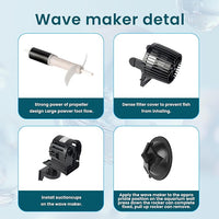 UPETTOOLS Aquarium Circulation Powerhead,Powerful Wavemaker Pump, Controllable Submersible Circulation Pump for 20-75 Gallon Fish Tanks with Suction Cup