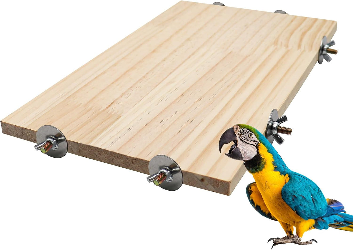 15.7×10.4 Inches Large Bird Perch Stand Platform - 21.7 × 13.8 Inches Natural