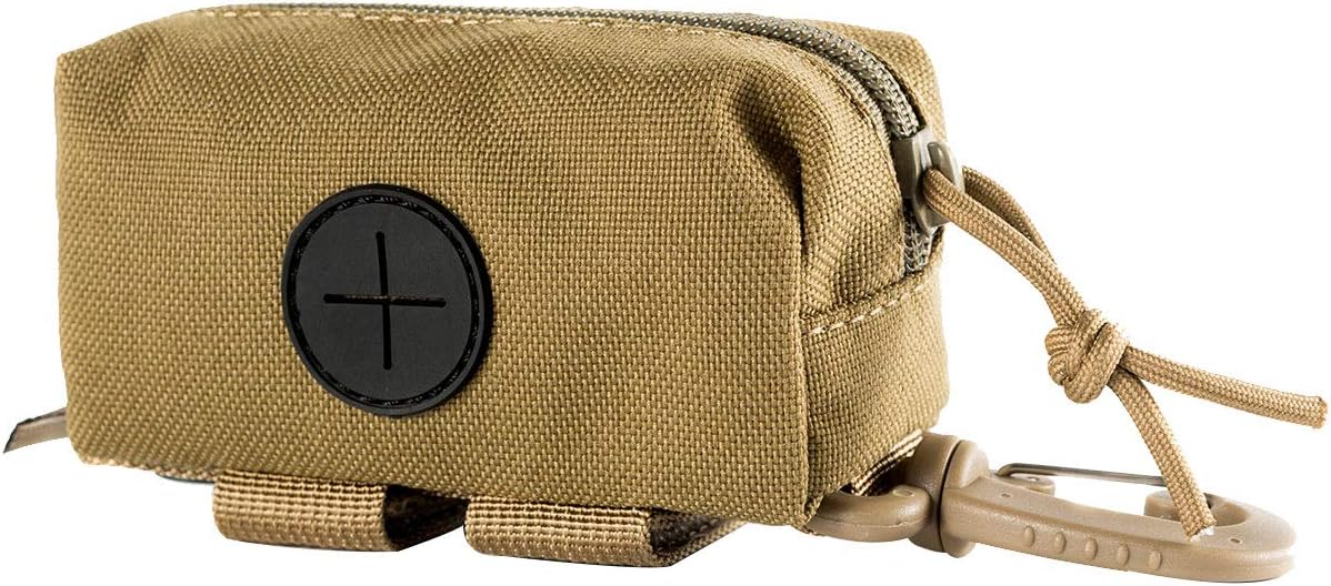OneTigris Doggy Poop Bag Holder Zipper Dog Waste Bag Pouch Leash - Brown