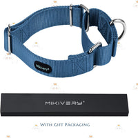 Mikivery martingale dog collar in adjustable nylon with nickel plated steel hardware - view 3