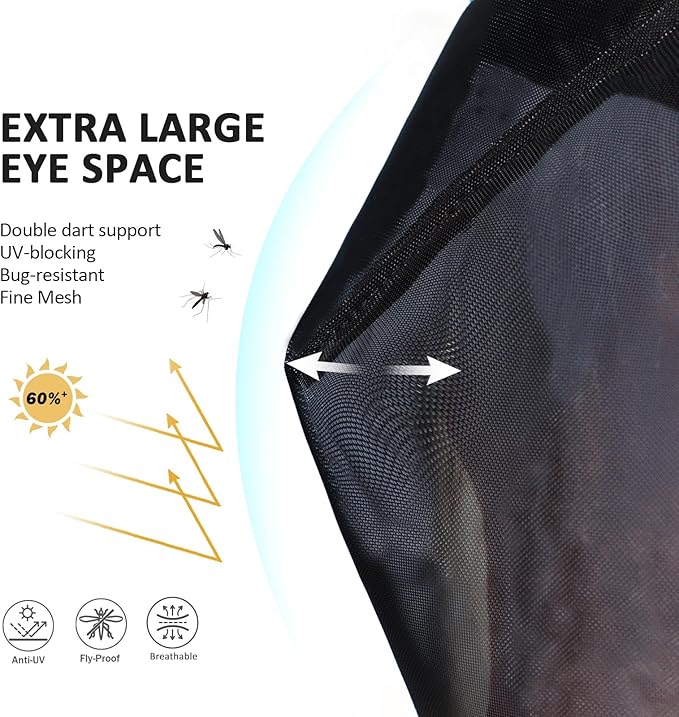 Harrison Howard Pro Luminous Horse Half Face Fly Mask Large Eye Space with Ears UV Protection for Horse Coral Orange L