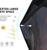 Harrison Howard Pro Luminous Horse Half Face Fly Mask Large Eye Space with Ears UV Protection for Horse Coral Orange M