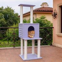 62"Tall Outdoor Cat Tree,Weatherproof Large Cat Condo with Scratching Posts – Essentials for Cats - CTT-3