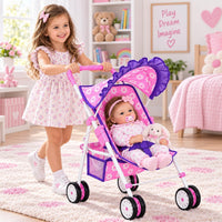 fash n kolor 4 Piece Doll Play Set, Includes - Pink & Purple Floral - image 4
