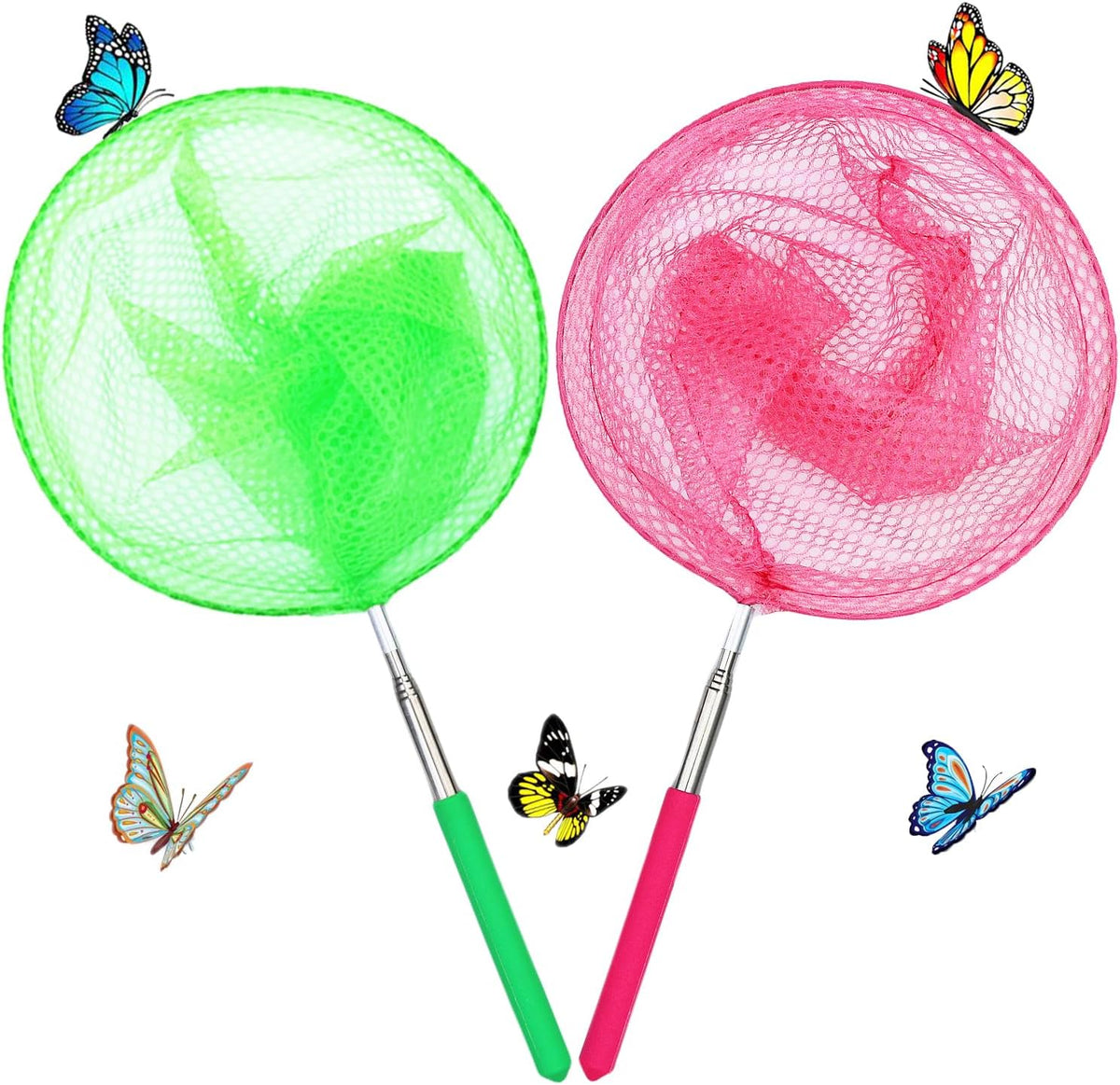 HDongany telescopic bug catching and butterfly nets for kids, 2 pack