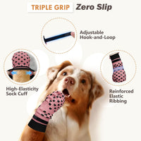 Anti-slip dog socks with rubber grips and elastic cuff in cotton blend - view 2