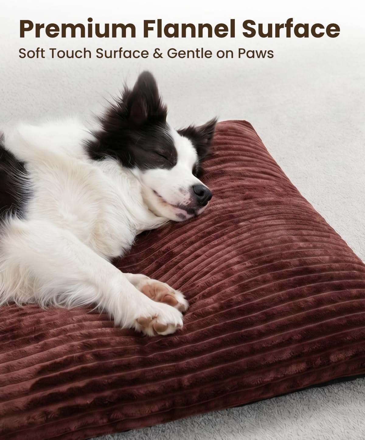 KSIIA Washable Dog Crate Bed Kennel Mat for Large Dogs - Brown / 35.0"L x 23.0"W x 3.0"Th - image 2