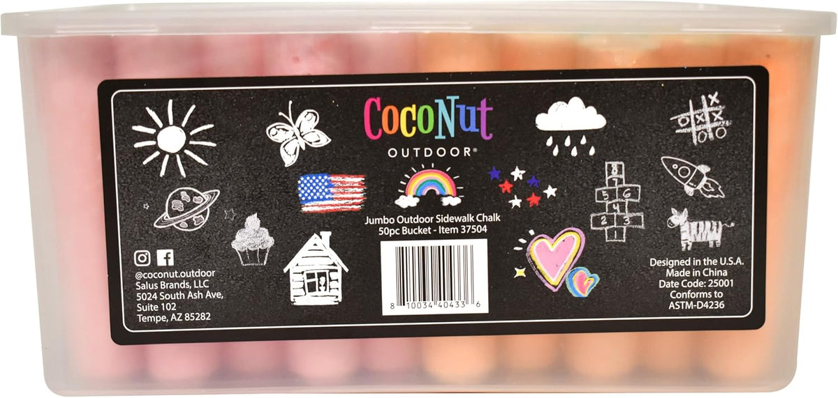 CocoNut Outdoor jumbo sidewalk chalk bucket with 40 thick chalk sticks in 7 colors - view 17