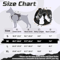 rabbitgoo Dog Harness No Pull, Military Dog Harness Medium Sized Dog with Handle & Molle, Easy Control Service Dog Vest Harness Training Walking, Adjustable Reflective Tactical Pet Harness, Black, M