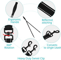 Two Point Control Dog Leash, No Tangle Training Walking Leashes – Essentials for Dogs - Black - image 3