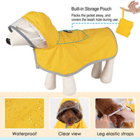 Lukovee Dog Raincoat, Waterproof Jacket with Clear Hood & Leash Hole, M – Essentials for Dogs - A-Yelllow / Small - image 3