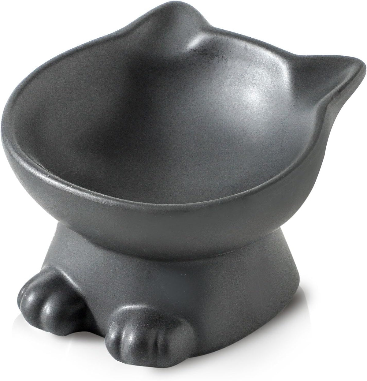 Nihow Ceramic Basic Cat Bowls: 5 Inch Cat Bowl for Food & Water – Essentials for Cats - 4.5 OZ / Matte Black