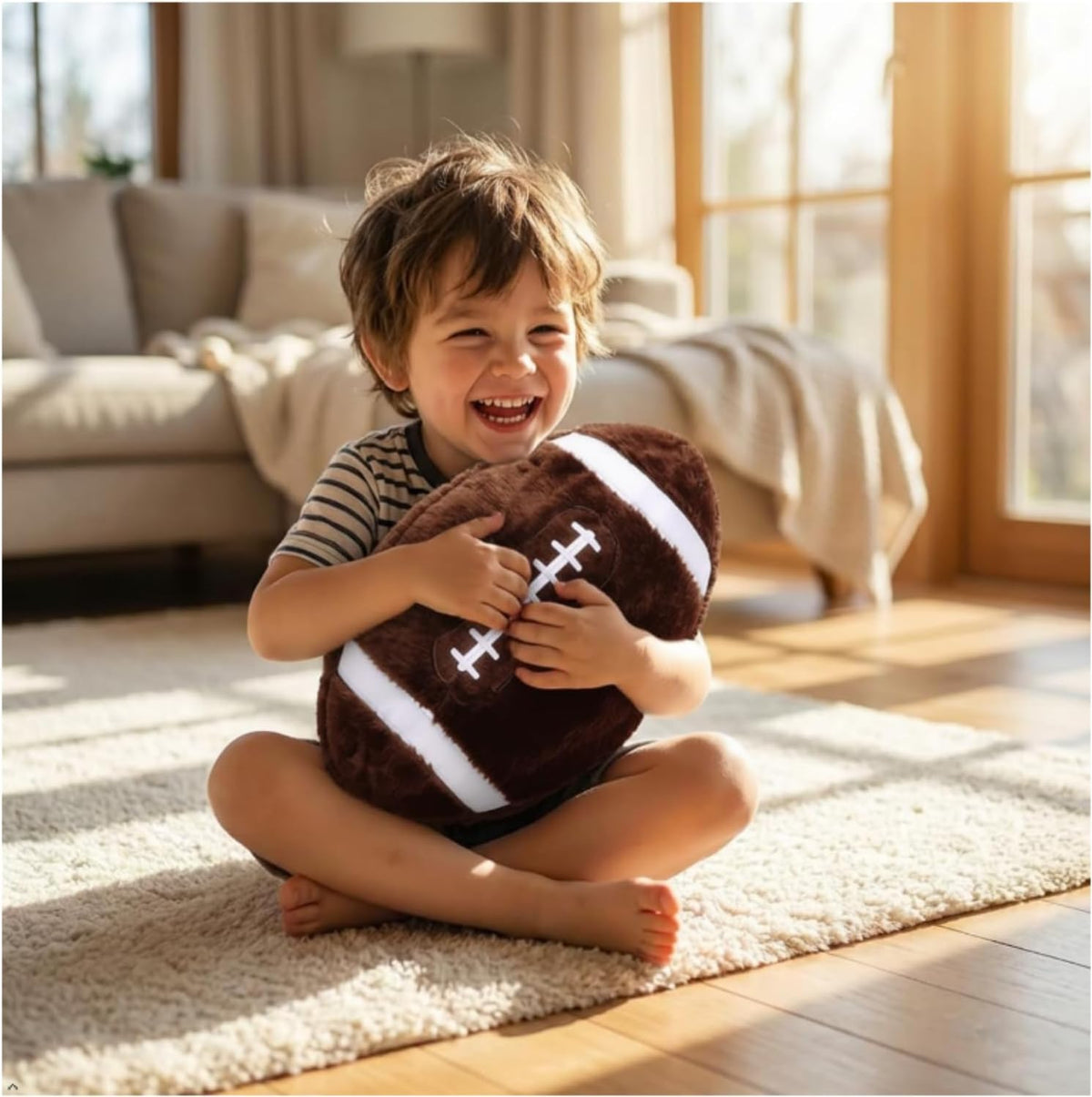 14" Volleyball Plush Pillow Soft Throw Toy for Kids Room Decoration – Fun for Kids & Family - Rugby / 18" - image 3