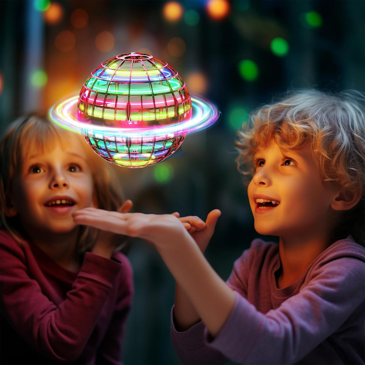 Ivtivfu Flying Orb Ball with Dazzling Lights - Red - image 2