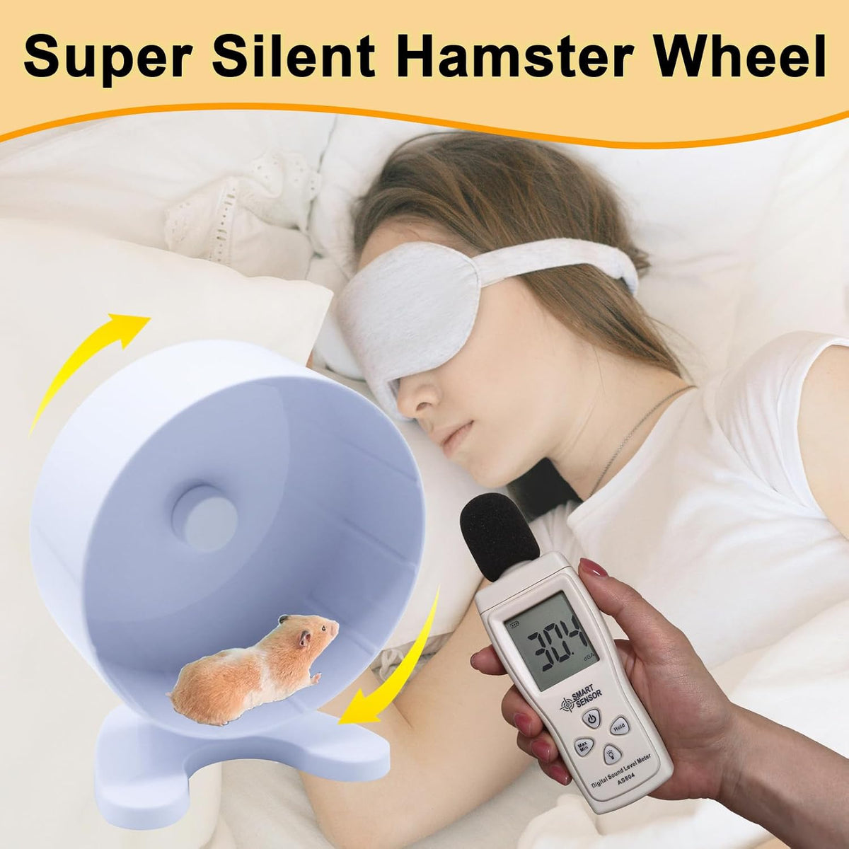 Hamster Wheel, 8.7" Super-Silent Exercise Wheels - White / Large - image 2