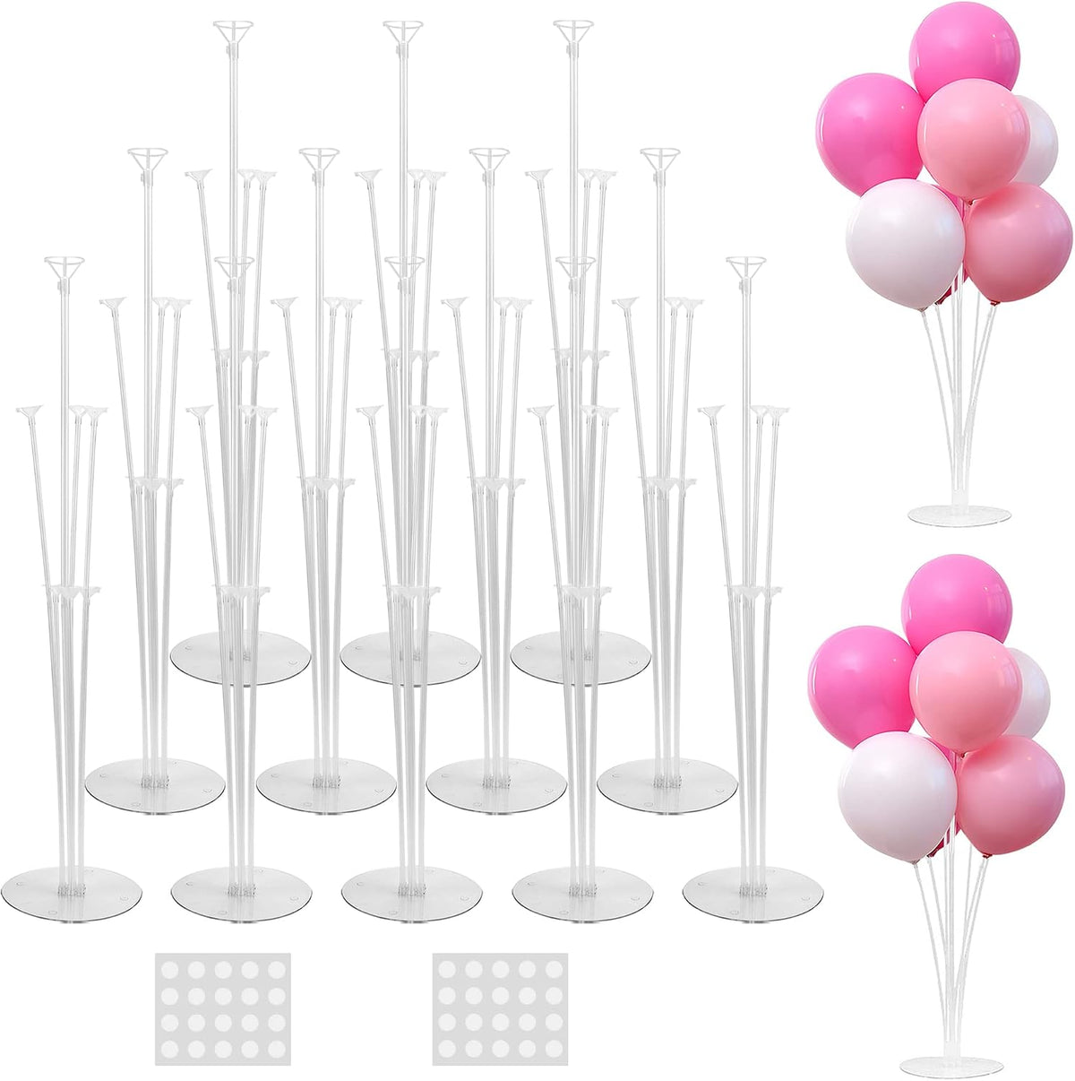 JOYYPOP 4 Sets Balloon Stand Kit For Table - 12 Pack Clear