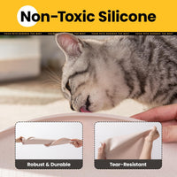 Conlun Dog Food Mat,1/2 Inch Raised Edges Cat Feeding Mat for Spill Containment,BPA-Free Silicone - 32"L x 32"W / Natural Tan - image 3