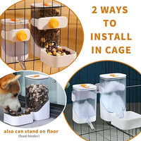 Oncpcare 24oz Rabbit Water Dispenser No Drip for Cage, Hanging Automatic Guinea Pig Water Bottle Large Small Aniaml Cage Accessories for Ferret Guinea Pig Rat Rabbit (White)