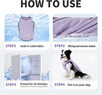 Dog Cooling Vest with Soft Stretchy Sun Protection, XL - Medium (24-35lbs) / Brier Rose+Lilac Ether - image 2